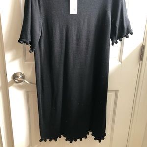 Banana Republic Black Knit Dress M Poms